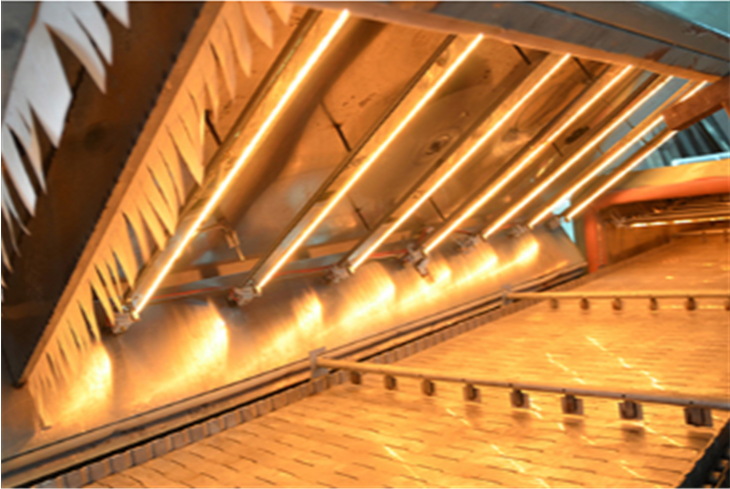 rotary oven heat lamp for rapid heating