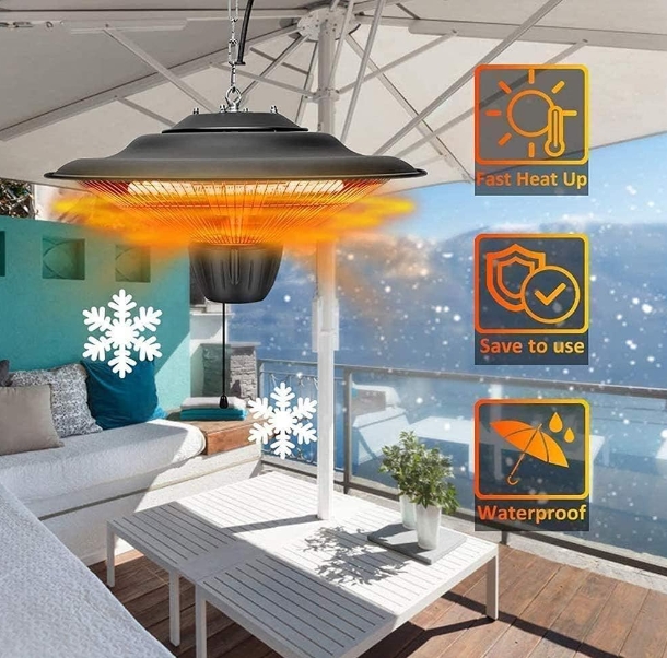 Waterproof heater for pergola